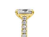 Yellow gold Radiant Solitaire Pave Diamond Engagement Ring with Prong Setting_37