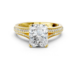 Yellow gold Radiant Solitaire Pave Split Shank Engagement Ring with Six-Prong Setting_44