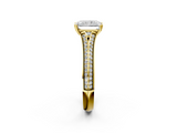 Yellow gold Radiant Solitaire Pave Split Shank Engagement Ring with Six-Prong Setting_46