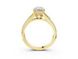 Yellow gold Radiant Solitaire Pave Split Shank Engagement Ring with Six-Prong Setting_47
