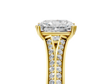 Yellow gold Radiant Solitaire Pave Split Shank Engagement Ring with Six-Prong Setting_49