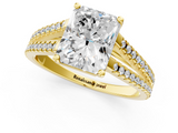 Yellow gold Radiant Solitaire Split Shank Pavé Diamond Engagement Ring_292