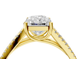 Yellow gold Radiant Solitaire Split Shank Pavé Diamond Engagement Ring_295