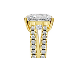 Yellow gold Radiant Solitaire Split Shank Pavé Diamond Engagement Ring_296