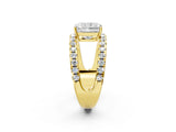 Yellow gold Radiant Solitaire Split Shank Pave Diamond Ring_51