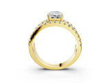 Yellow gold Radiant Solitaire Split Shank Pave Diamond Ring_52