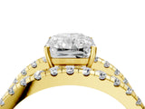 Yellow gold Radiant Solitaire Split Shank Pave Diamond Ring_53