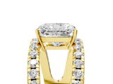 Yellow gold Radiant Solitaire Split Shank Pave Diamond Ring_54