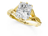 Yellow gold Radiant Solitaire Twist Band Six-Prong Setting 2