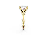 Yellow gold Radiant Solitaire Twist Band Six-Prong Setting 3