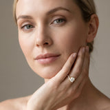 Yellow gold Radiant Solitaire Twist Band with Channel-Set Diamonds and Four-Prong Setting_3