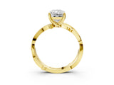 Yellow gold Radiant Solitaire Twist Band with Pavé Accents and Four-Prong Setting_25