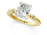 Yellow gold Radiant Solitaire Twisted Band Prong Set Engagement Ring_68