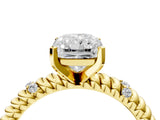 Yellow gold Radiant Solitaire Twisted Band Prong Set Engagement Ring_71