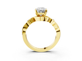 Yellow gold Radiant Solitaire Twisted Band Prong Setting Ring_189