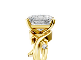 Yellow gold Radiant Solitaire Twisted Band Prong Setting Ring_191