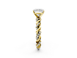 Yellow gold Radiant Solitaire Twisted Band with Pavé Accents and Four-Prong Setting_18