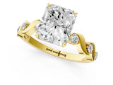 Yellow gold Radiant Solitaire Twisted Band with Prong Setting 1