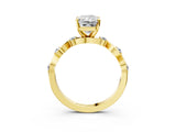 Yellow gold Radiant Solitaire Twisted Band with Prong Setting 3