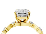 Yellow gold Radiant Solitaire Twisted Band with Prong Setting 4