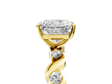 Yellow gold Radiant Solitaire Twisted Band with Prong Setting 5