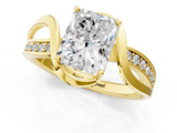 Yellow gold Radiant Solitaire Twisted Band with Prong Setting_20