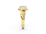 Yellow gold Radiant Solitaire Twisted Band with Prong Setting_21