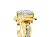 Yellow gold Radiant Solitaire Twisted Band with Prong Setting_24