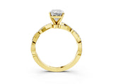 Yellow gold Radiant Solitaire Twisted Pave Band with Four-Prong Setting_20