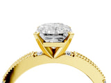 Yellow gold Radiant Solitaire with Pavé Band and Four-Prong Setting_322