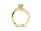 Yellow gold Radiant Solitaire with Pavé Twist Band and Four-Prong Setting_74