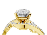 Yellow gold Radiant Solitaire with Pavé Twist Band and Four-Prong Setting_75