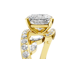 Yellow gold Radiant Solitaire with Pavé Twist Band and Four-Prong Setting_76