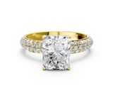Yellow gold Radiant Solitaire with Pave Band and Four-Prong Setting_18
