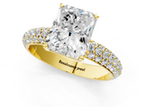 Yellow gold Radiant Solitaire with Pave Band and Four-Prong Setting_19