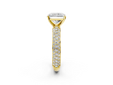 Yellow gold Radiant Solitaire with Pave Band and Four-Prong Setting_20