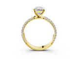 Yellow gold Radiant Solitaire with Pave Band and Four-Prong Setting_21
