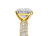 Yellow gold Radiant Solitaire with Pave Band and Four-Prong Setting_23