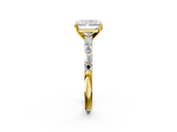 Yellow gold Radiant Solitaire with Side Baguettes and Channel Set Band_78