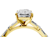 Yellow gold Radiant Solitaire with Side Baguettes and Channel Set Band_80