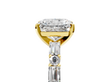 Yellow gold Radiant Solitaire with Side Baguettes and Channel Set Band_81