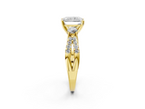 Yellow gold Radiant Three-Stone Diamond Ring with Pavé Split Shank and Four-Prong Setting_103