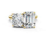 Yellow gold Radiant and Emerald Cut Toi Moi Ring with Prong Setting_50
