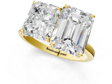 Yellow gold Radiant and Emerald Cut Toi Moi Ring with Prong Setting_51
