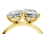 Yellow gold Radiant and Emerald Cut Toi Moi Ring with Prong Setting_54