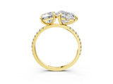Yellow gold Radiant and Heart Toi Moi Ring with Prong Setting and Micro Pave Band 3