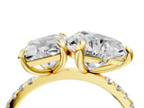 Yellow gold Radiant and Heart Toi Moi Ring with Prong Setting and Micro Pave Band 4