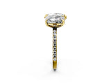 Yellow gold Radiant and Heart Toi Moi Ring with Prong Setting and Pave Band 2