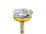 Yellow gold Radiant and Heart Toi Moi Ring with Prong Setting and Pave Band 5