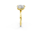 Yellow gold Radiant and Heart Toi Moi Ring with Prong Setting and Plain Band 2